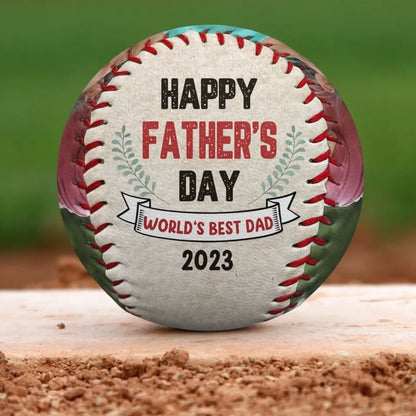 Custom Photo Happy Father's Day - Personalized Baseball
