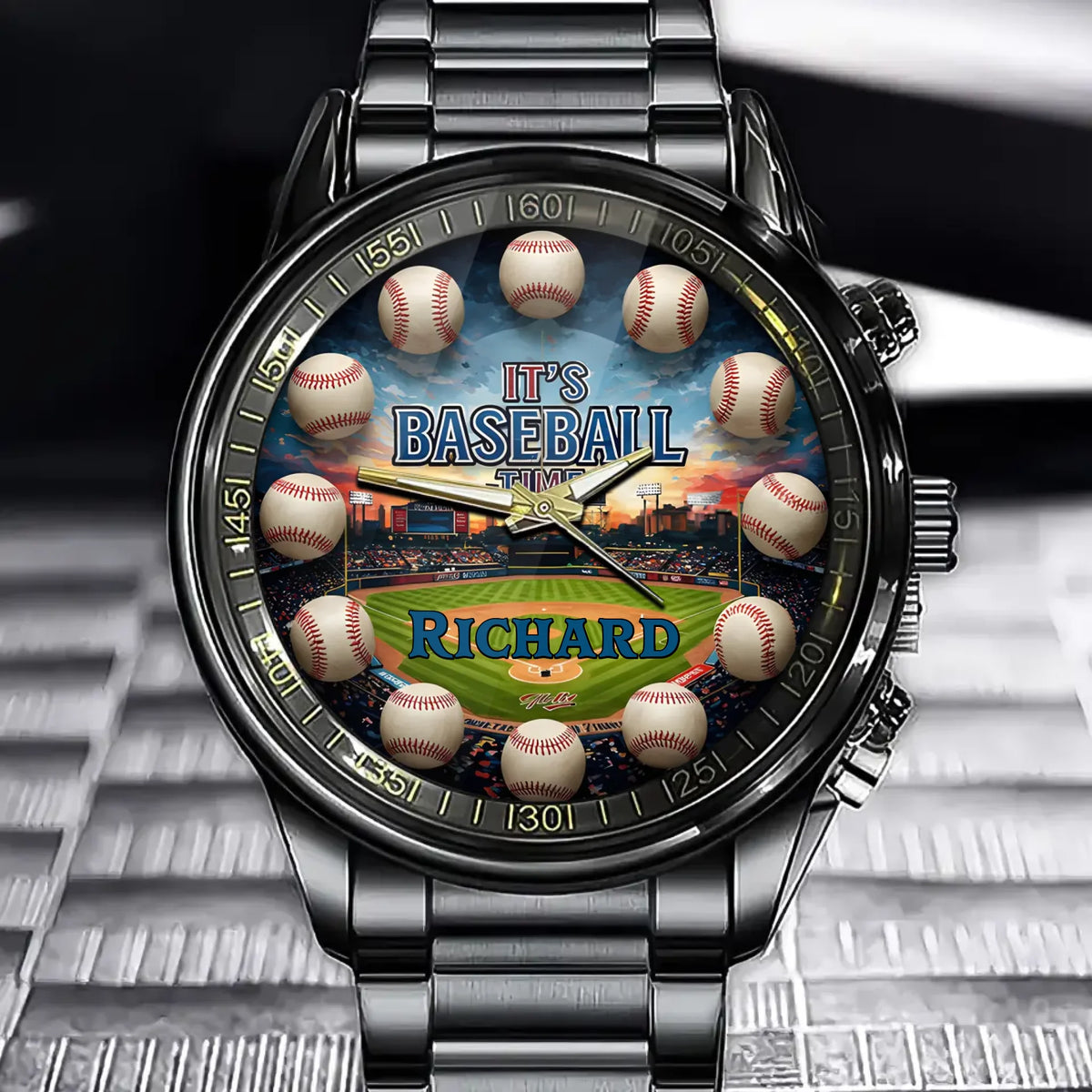 It's Baseball Time - Personalized Baseball Wall Watch