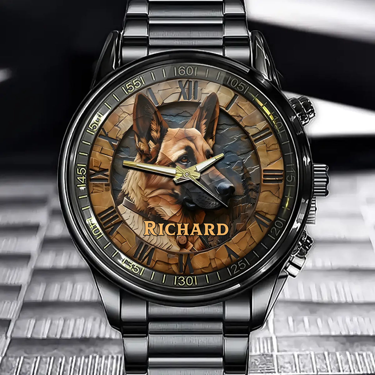 Brave German Shepherd - Personalized Dog Hand Watch