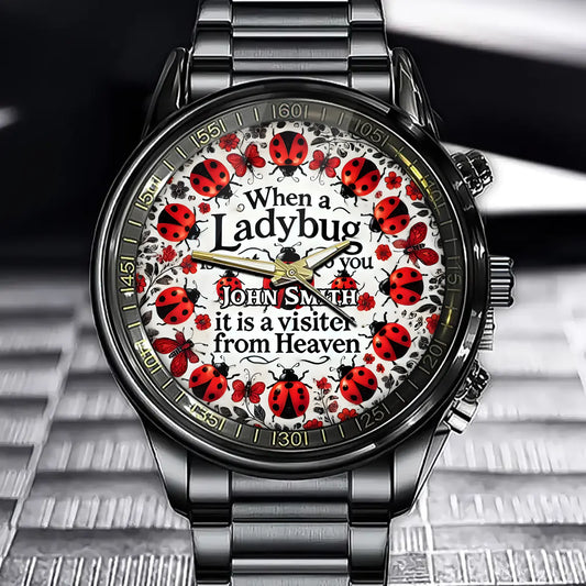 Ladybug from Heaven - Personalized Memorial Watch with Custom Name