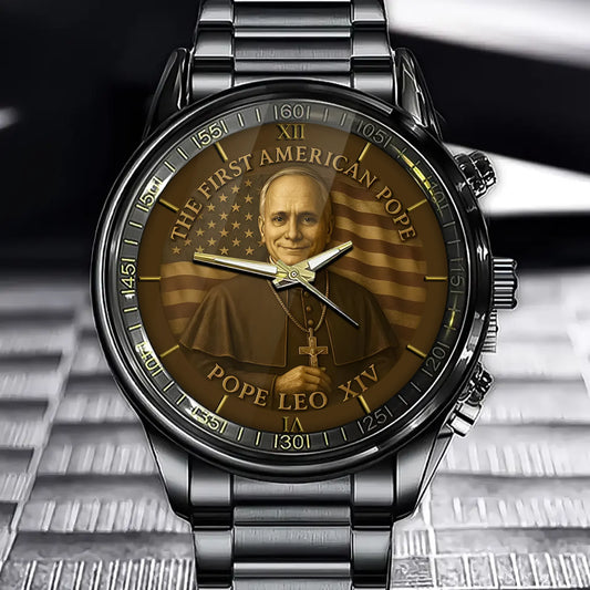 Pope Leo XIV Commemorative Watch 2025 – First American Pope – Personalized Legacy Timepiece