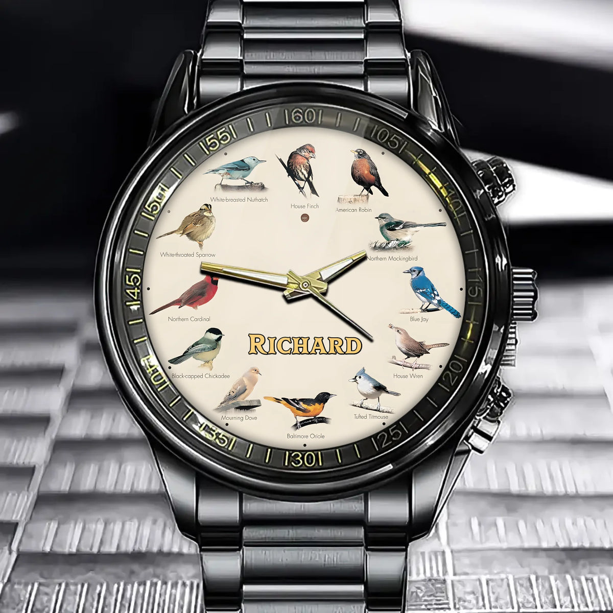 Personalized Birdwatcher's Delight Watch – Custom Name and Bird Art