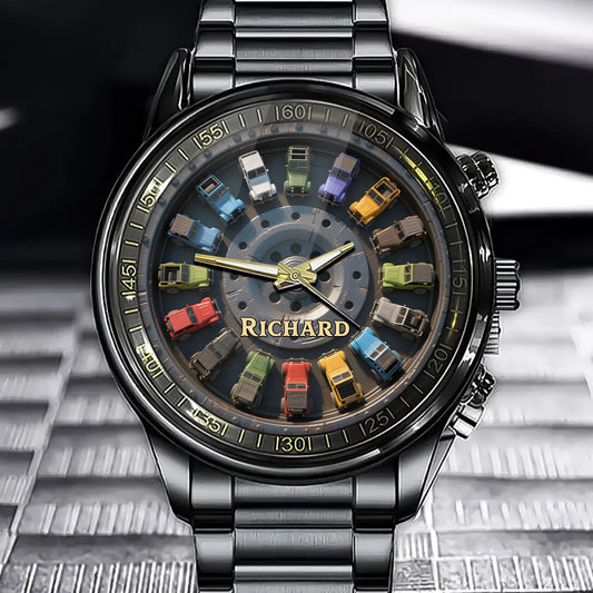 Personalized Trailblazer's Jeep Watch - Customizable Name Design for Off-Road Fans