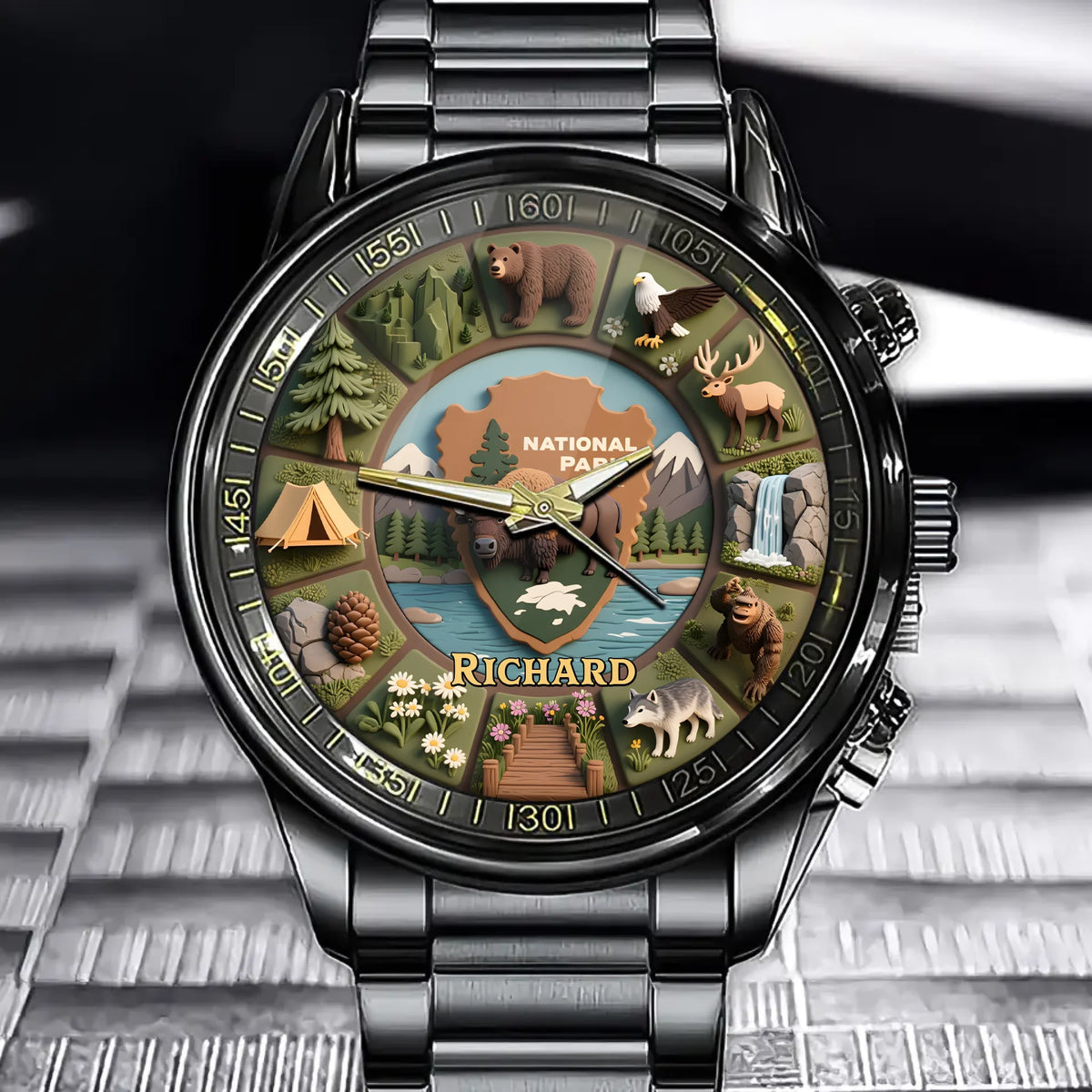 Personalized National Park Adventure Watch - A Personalized Design for Nature Enthusiasts
