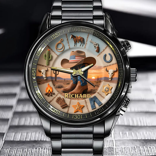 Personalized Western Cowboy Watch - Add Your Name to a Classic Western Design