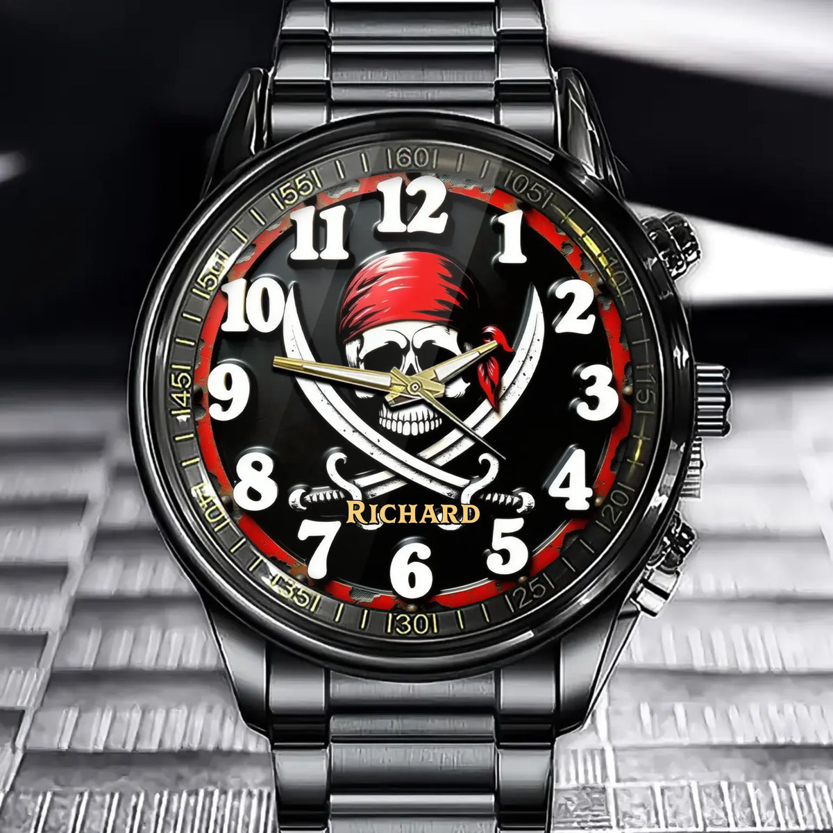 Personalized Pirate Skull Watch - Add Your Name to the Legend