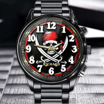 Personalized Pirate Skull Watch - Add Your Name to the Legend