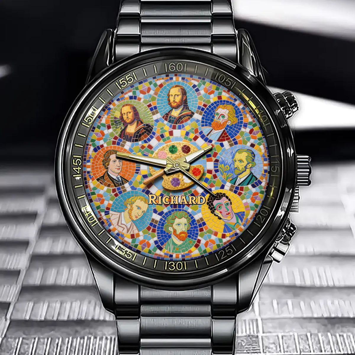 Personalized Legendary Artists Mosaic Watch - Add Your Name to This Ceramic Work of Art