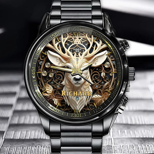 Personalized Deer Shaped Watch - Themed Timepiece for Outdoor Enthusiasts