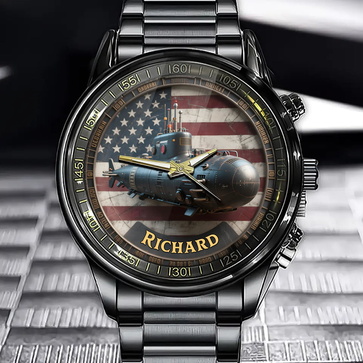 Personalized Submarine-Themed Watch – Perfect Gift for Submarine Enthusiasts