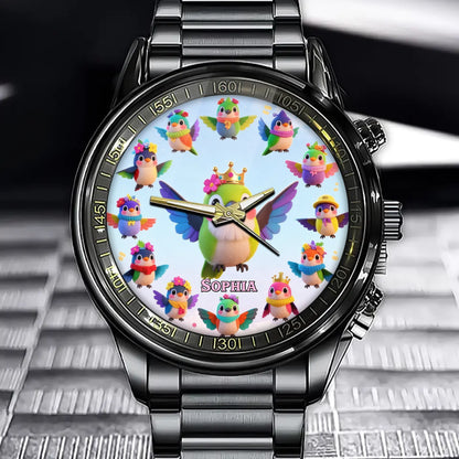 Personalized Bird Kingdom Watch - Add Your Name for a Cheerful Design
