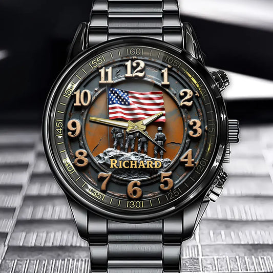Customizable Name - American Hero Watch - Perfect Gift for Veterans & Active Duty Military