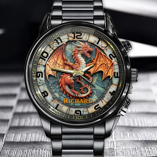Custom Legendary Dragon Watch - Add Your Name to the Myth