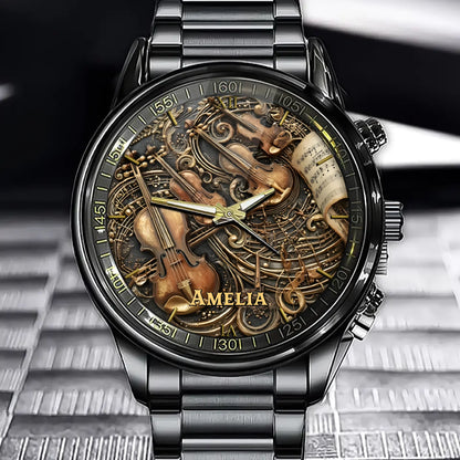 Personalized Violin Symphony Watch - Use Your Name to Pay Tribute to The Music You Love