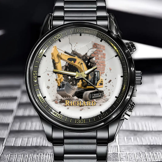 Personalized Excavator Watch - Add Your Name to the Demolition Design
