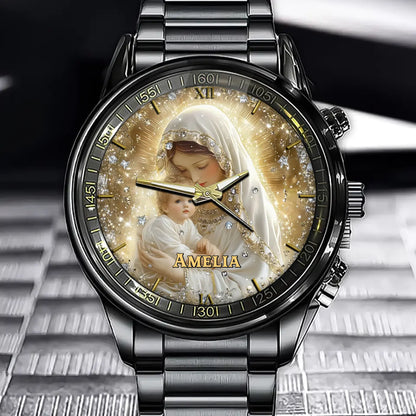 Personalized Holy Mary Watch - Add Your Name and Let the Light of Our Lady Illuminate Your Every Second