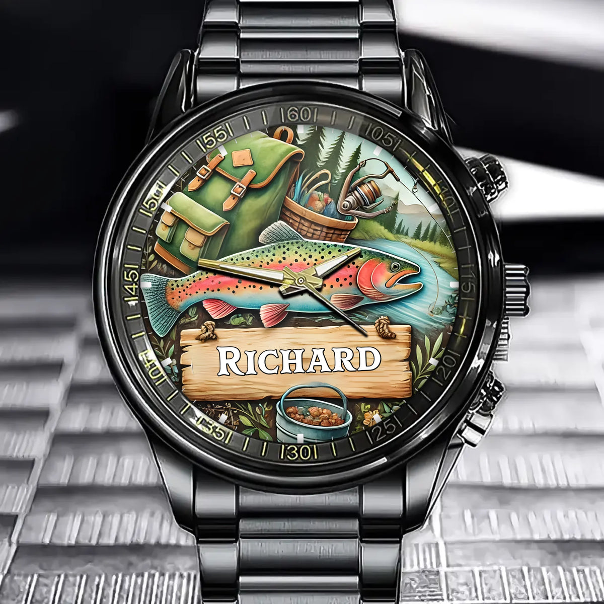 Personalized Fishing Watch for Outdoor Lovers - Add Your Name Enjoy Your Fishing Trip