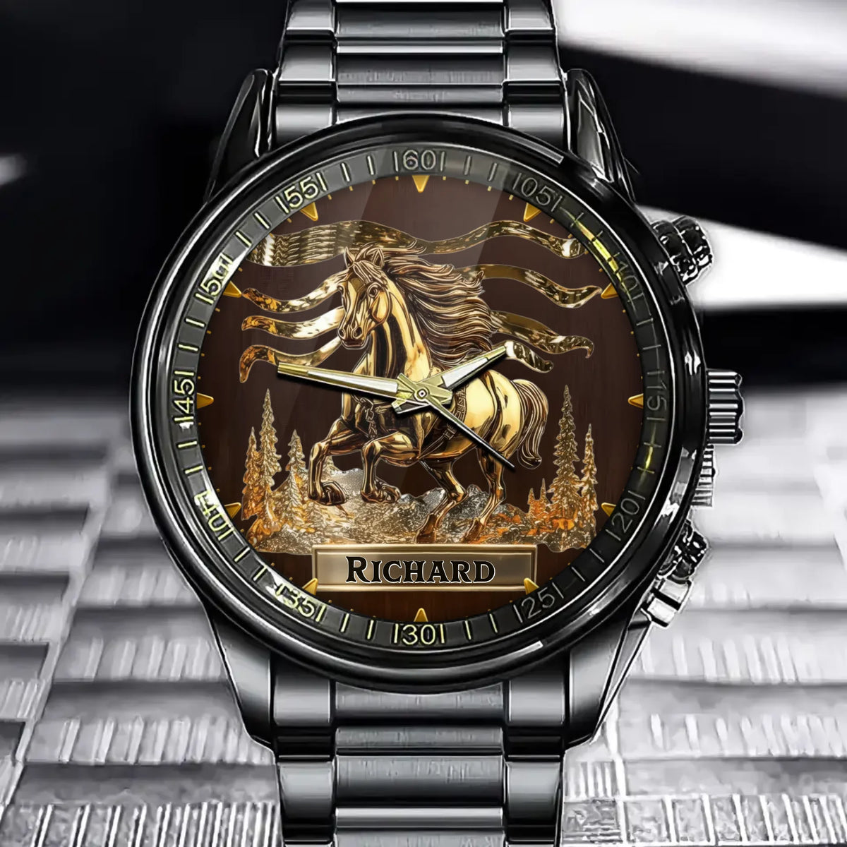 Personalized Galloping Stallion Watch – Unique Gift for Horse Lovers