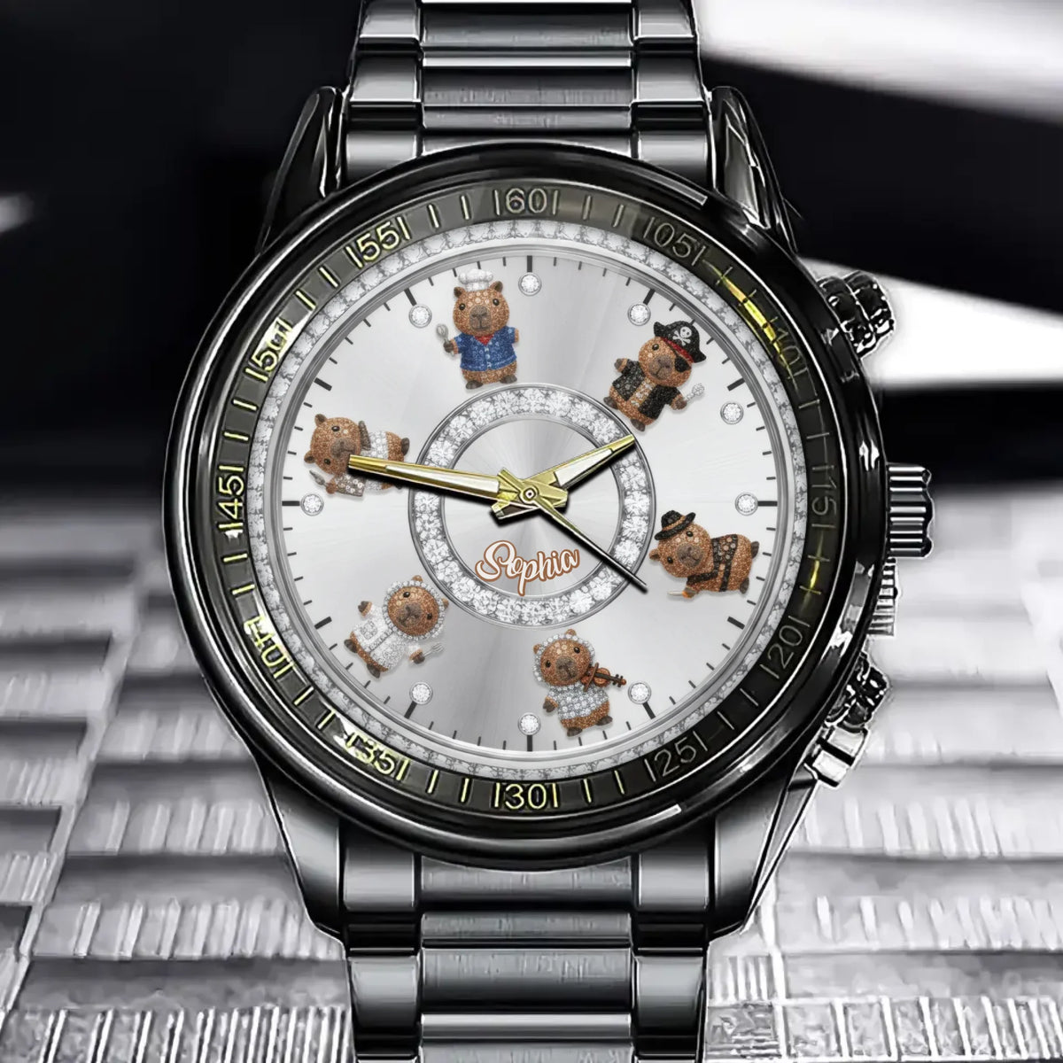 Personalized Capybara Diamond Watch – Unique Animal-Inspired Design