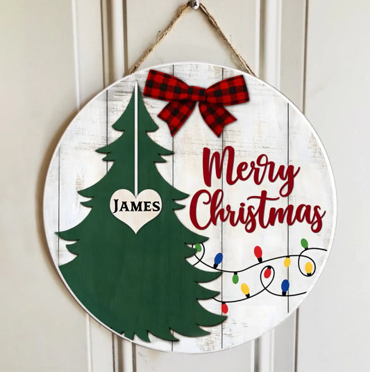 Personalized Name Merry Christmas Wooden Sign - Add Your Family Names