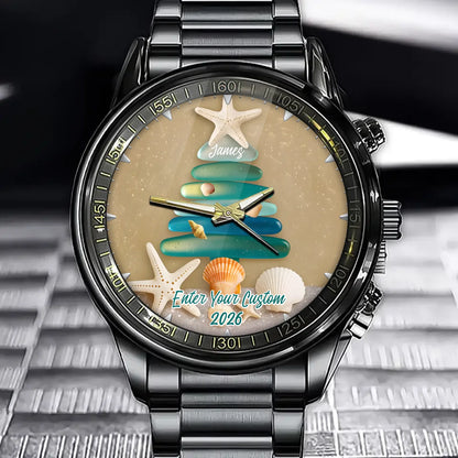 Custom Name Sea Glass Family Tree Watch - Christmas Gift, Family Holiday Gift