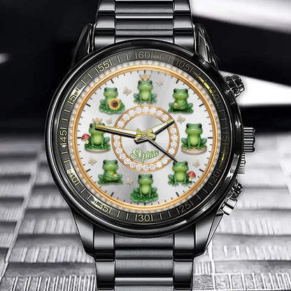 Personalized Frog Diamond Watch – Custom Name & Color Choice