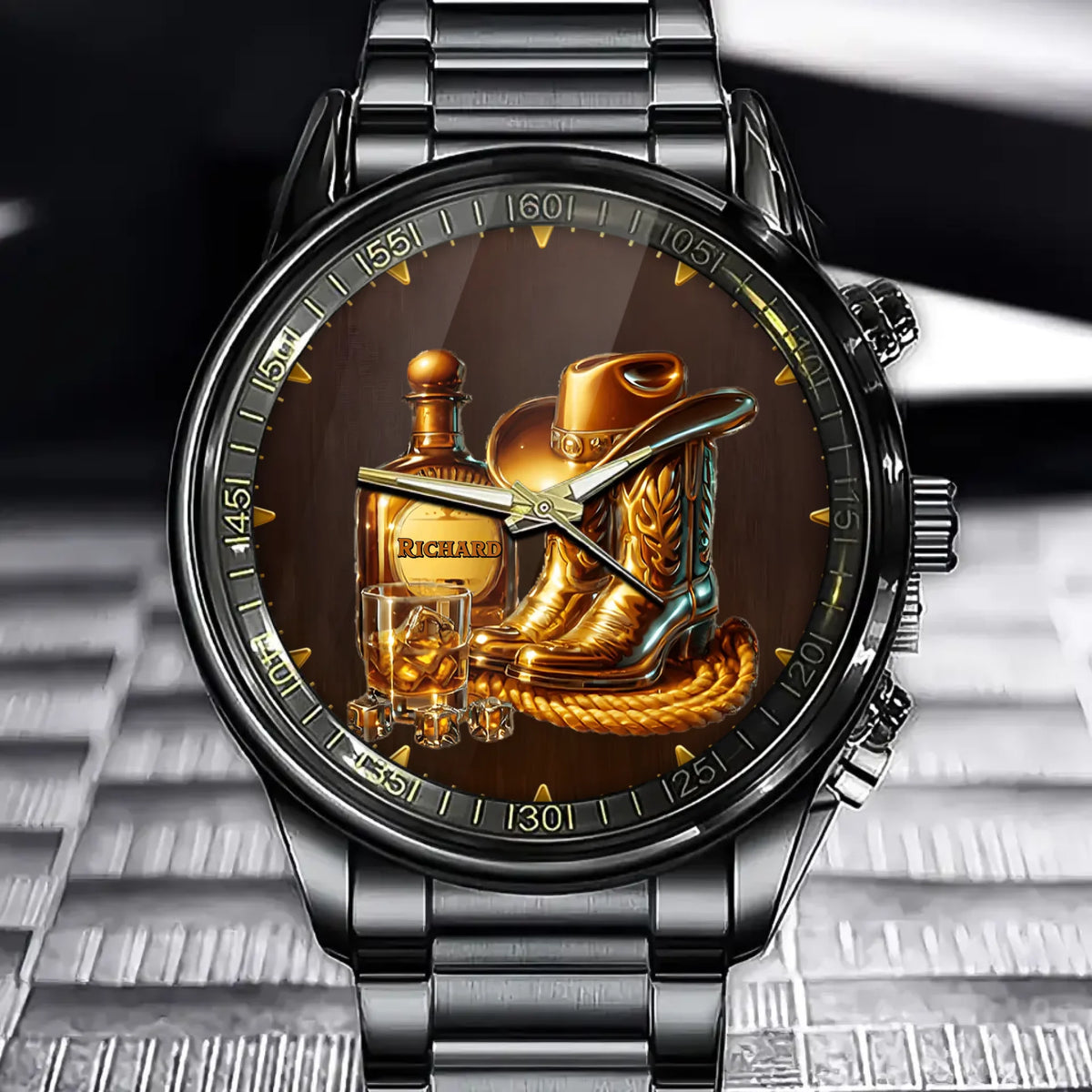 Personalized Western Cowboy Style Watch - Enter Youe Name Enjoy The Western Style Together
