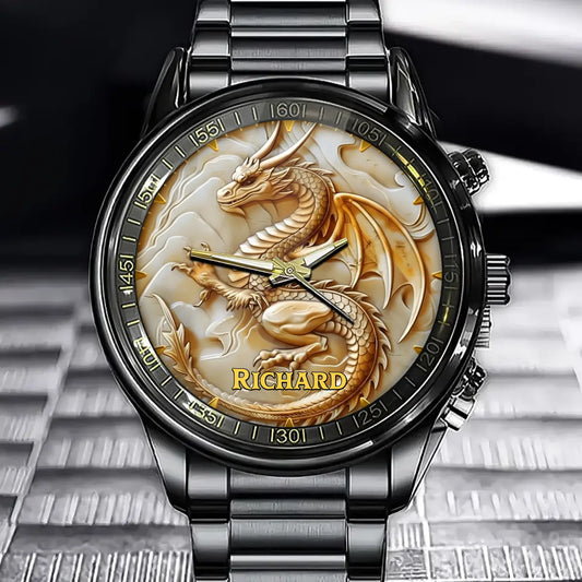 Personalized Dragon Art Dial - Unique Eastern & Celtic Dragon Design for Custom Watch Faces