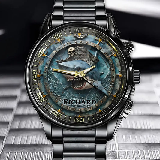 Personalized Neptune Mythological Watch - Custom Ornate Sea God Design Timepiece for Oceanic Style Lovers