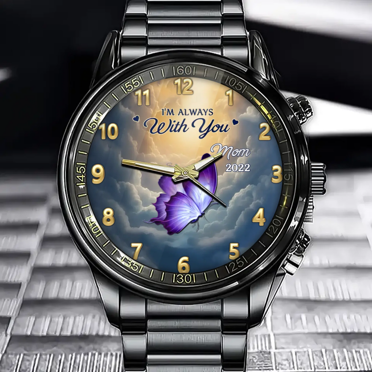 Custom Memorial Watch - Personalized Christmas Sympathy Gift In Memory Of Mom, Dad - Treasured Beyond Time