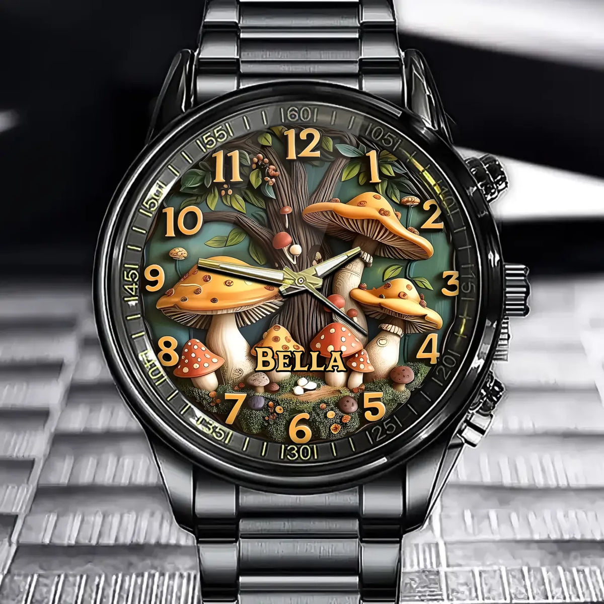 Magical Mushroom Wonderland Watch – Personalized Timepiece for Dreamers