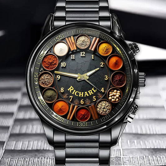 Personalized Gourmet Spice Watch - Add a Dash of Flavor to Every Hour