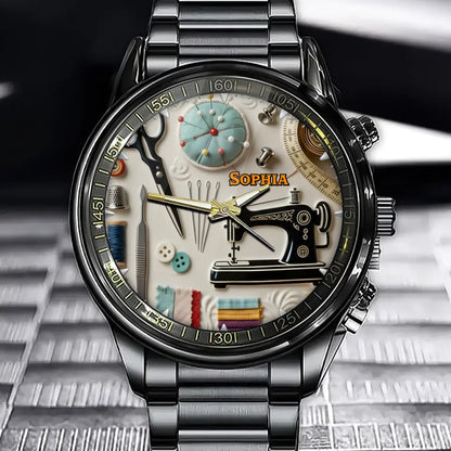 Personalized Sewing Tool Watch - Tailor-Made For Craft Enthusiasts