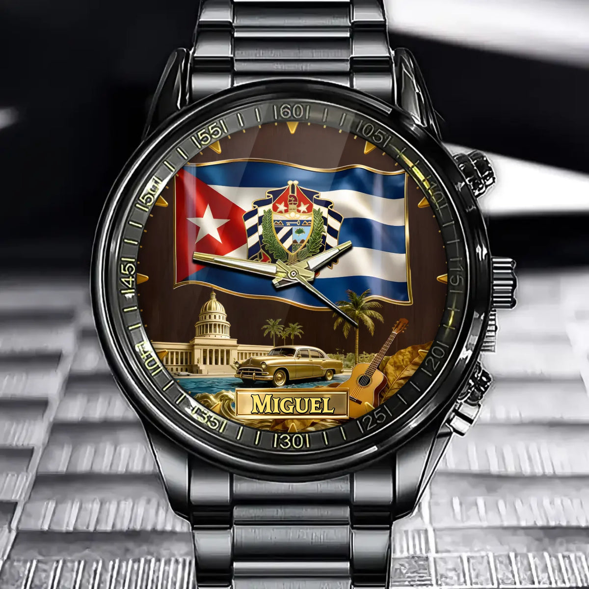 Personalized Cuba Heritage Watch – Custom Name Edition with Iconic Landmarks
