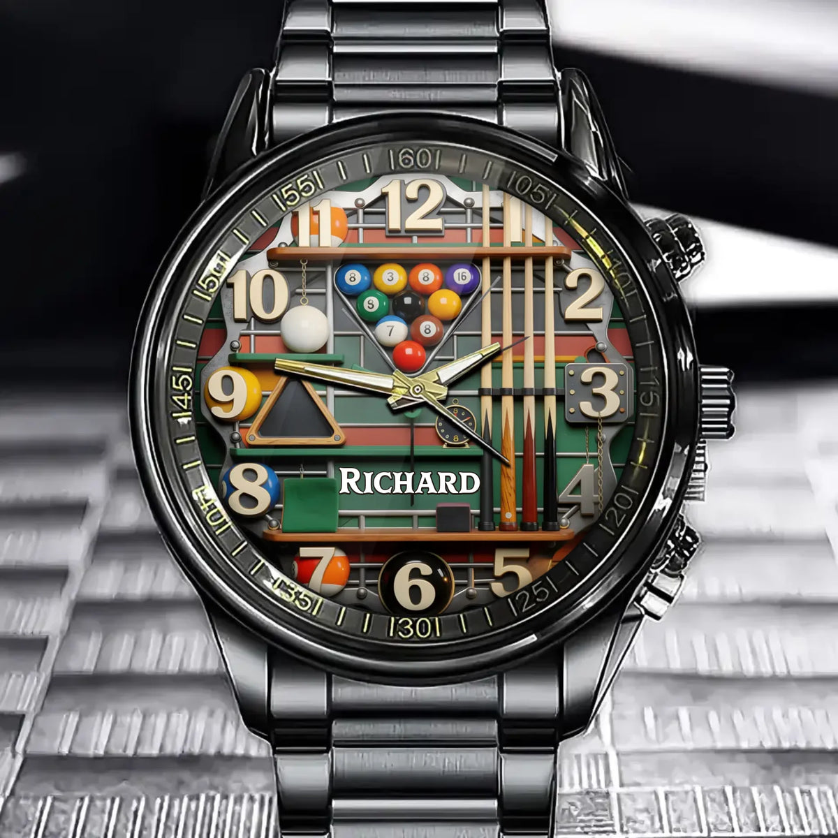 Personalized Billiards Watch - Custom Designs For Billiards Enthusiasts