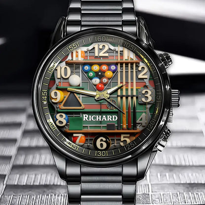 Personalized Billiards Watch - Custom Designs For Billiards Enthusiasts