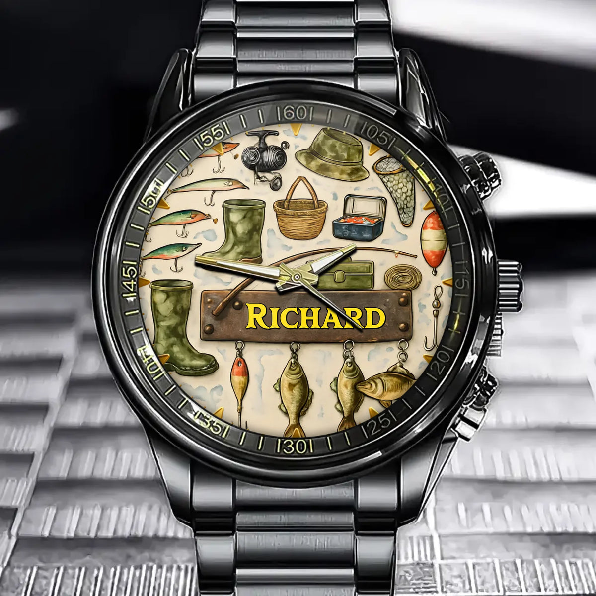 Personalized Fishing Watch - Fishing Supplies, Freshwater Fish And Name Tag Designs