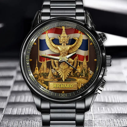 Proud Thailand - Personalized Expats Watch With Custom Name