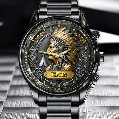 Spirit of the Tribe Personalized Watch – Custom Name, Tribal Art Theme