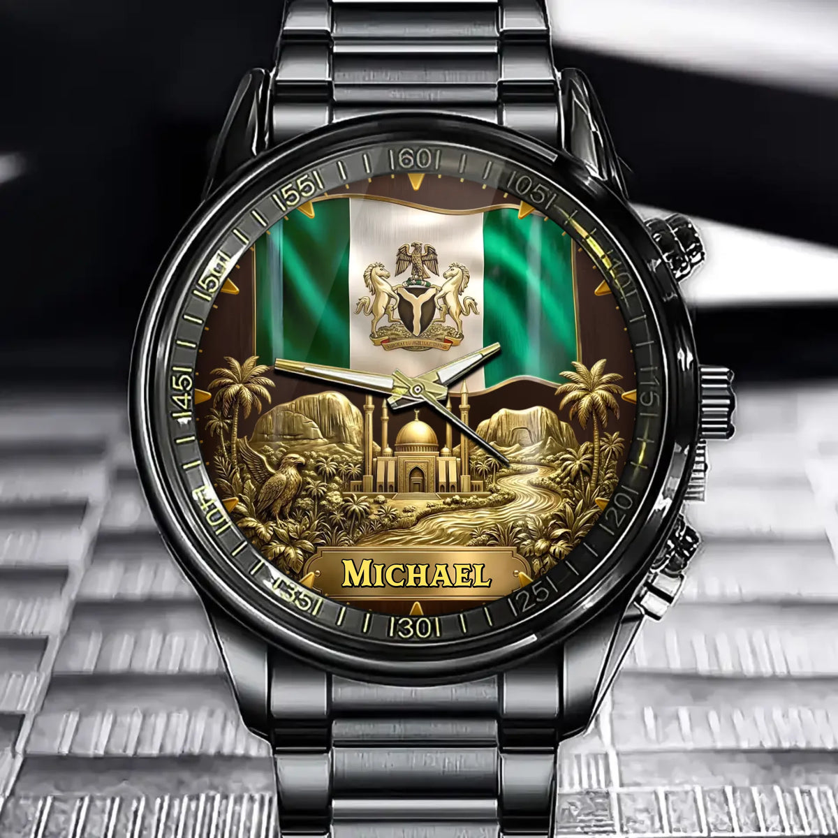 Personalized Nigeria Heritage Watch – Custom Name Edition, National Landmarks