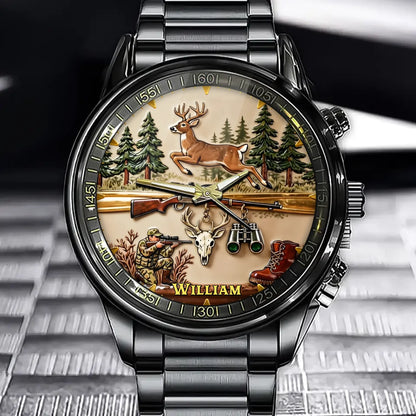 Personalized Hunting Watch - Wildlife Theme Custom Names