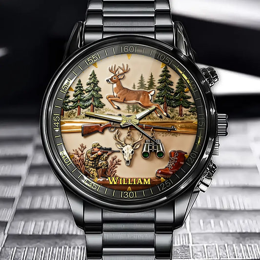 Personalized Hunting Watch - Wildlife Theme Custom Names