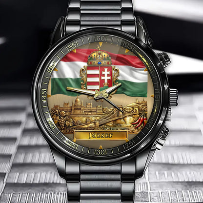 Personalized Hungary Coat of Arms Watch – A Timeless Symbol of National Pride