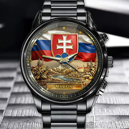 Personalized Slovakia Coat of Arms Watch – A Timeless Symbol of National Pride