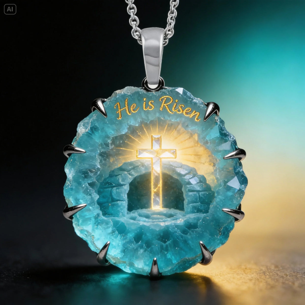 Personalized Eternal Hope Resurrection Metal Pendant Necklace – Custom Name for Spiritual Gifts
