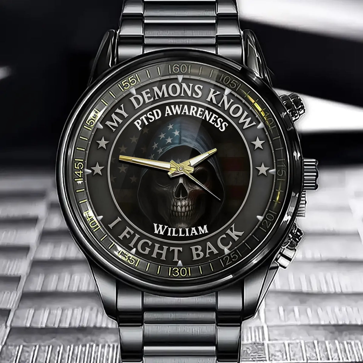 Personalized Ptsd Warrior Watch With Custom Name Engraving