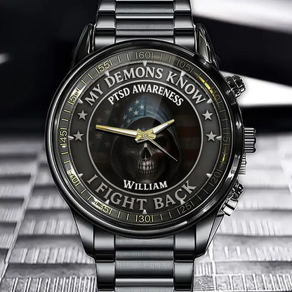 Personalized Ptsd Warrior Watch With Custom Name Engraving
