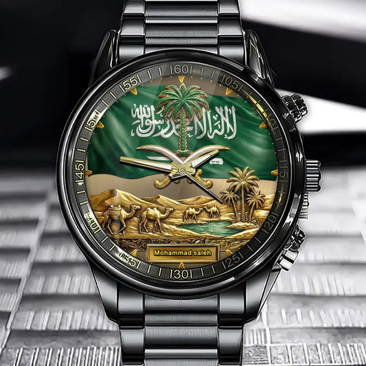 Personalized Saudi Arabia Heritage Watch – Custom Name For National Pride