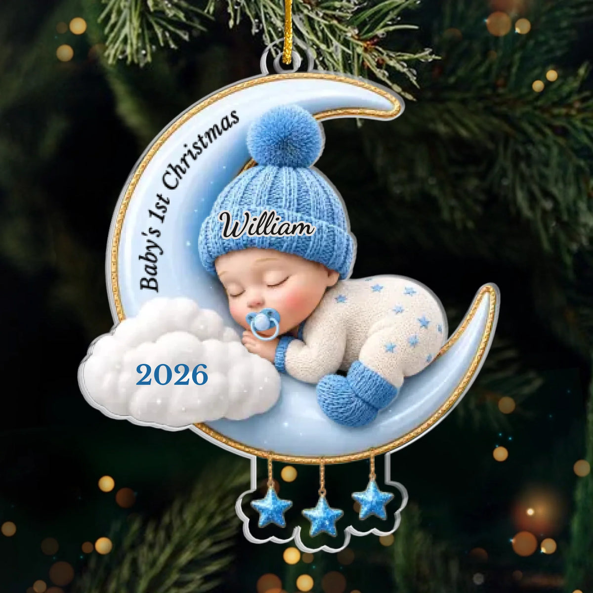 Custom Acrylic Ornament - Personalized Baby Shower, Gender Reveal Gifts For New Moms, New Dads, New Parents - Tiny Miracle Arrived